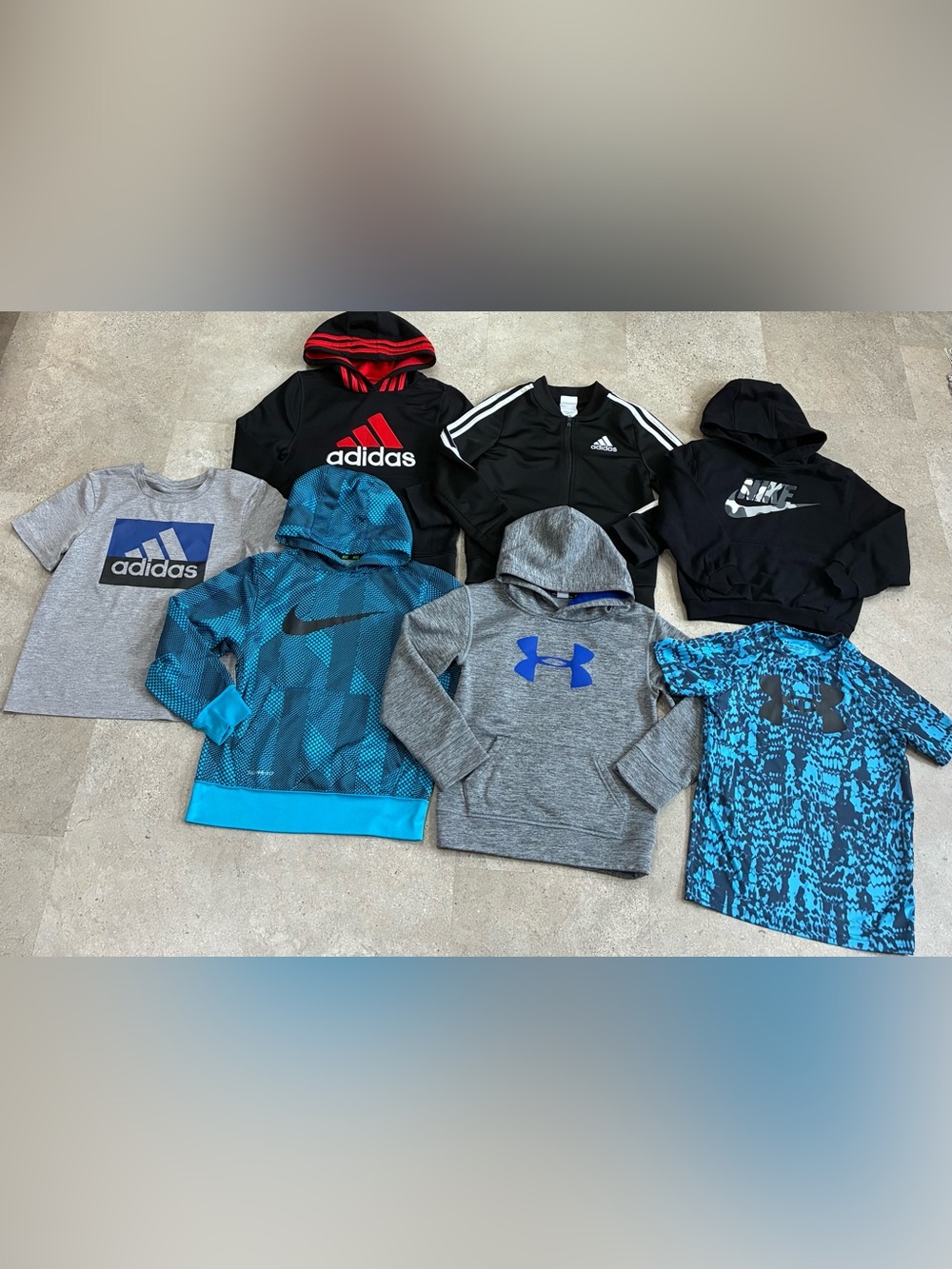 Boys NIKE/UNDER ARMOUR/ADIDAS Sweatshirts..Athletic Jacket & Shirts, sz 7/8